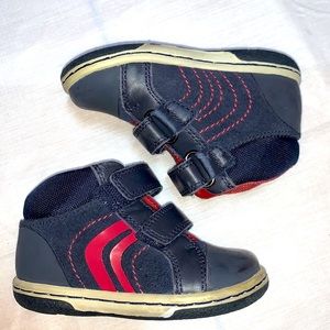 Geox boys kids toddler shoes sneakers booties leather suede Velcro US 4.5 navy